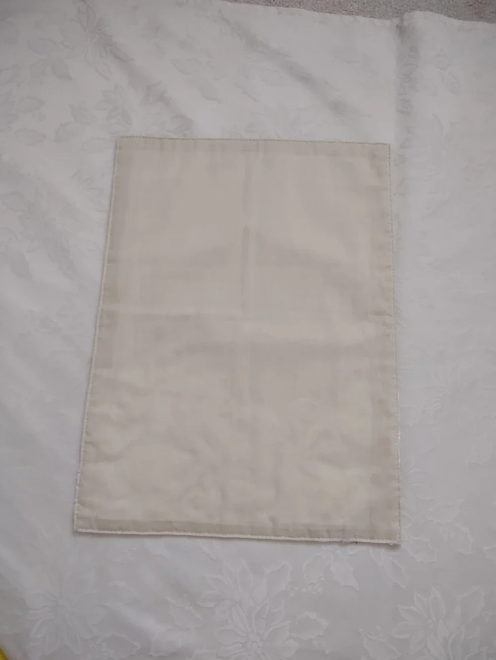 Embroidered Beige White Linen
